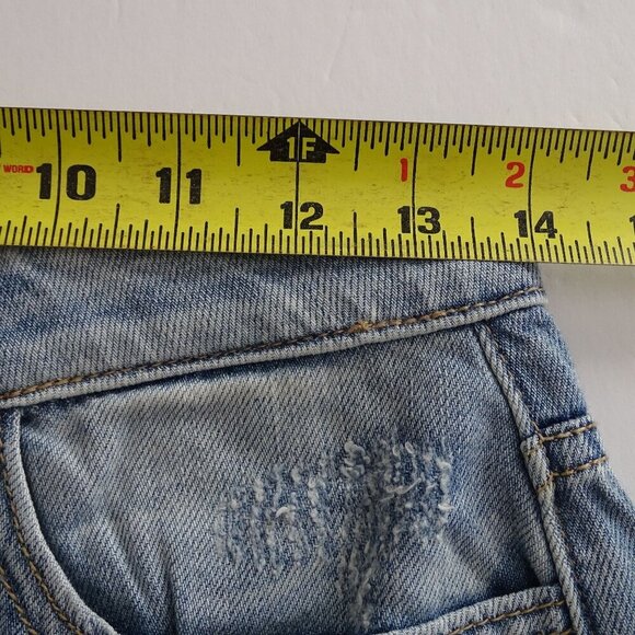 KanCan Estilo Distressed Ripped Denim Cut Off Shorts Women Size S Raw Hem - Picture 7 of 10